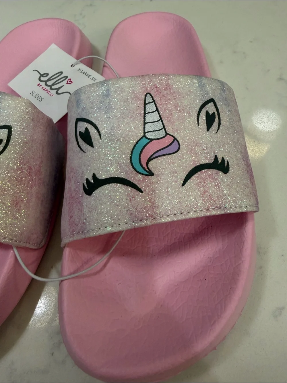 Kids' Pink Unicorn Slide Sandals